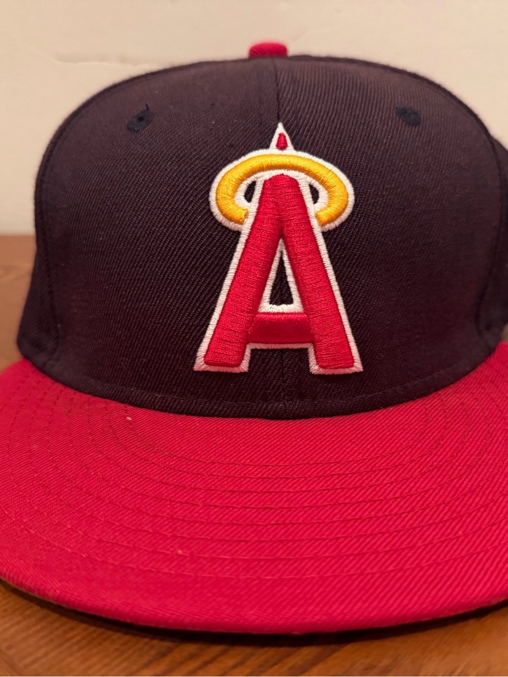 California Anaheim LA Los Angeles Angels Navy Red Baseball New Era Cap Hat 80’s